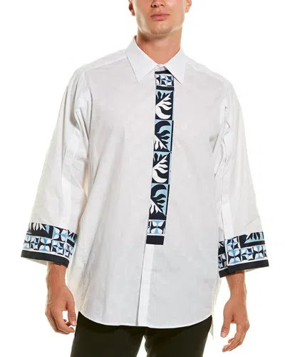 Dolce & Gabbana Majolica Print Mazzini Fit Woven Shirt In White