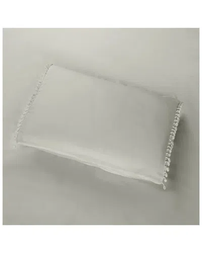 Superior Pom-pom Fringe Down Alternative Soft Breathable Comforter Set In Grey