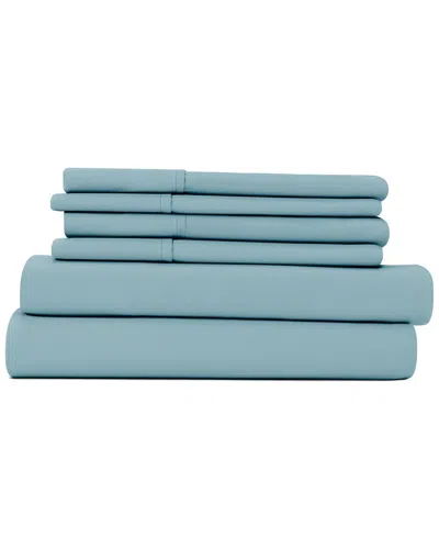 Home Collection Luxury Ultra Soft 6pc Solid Bed Sheet Set In Blue
