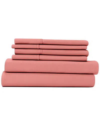 Home Collection Luxury Ultra Soft 6pc Solid Bed Sheet Set In Red