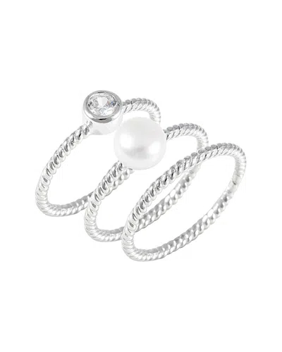 Splendid Pearls Silver 6.5-7mm Freshwater Pearl Ring