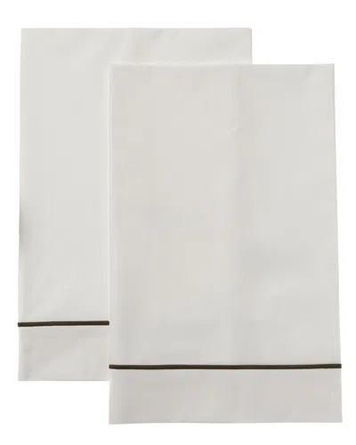 Frette One Bourdon Grey Line Pillowcase Set In Nocolor