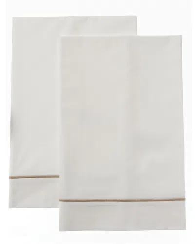 Frette One Bourdon Khaki Line Pillowcase Set In Nocolor