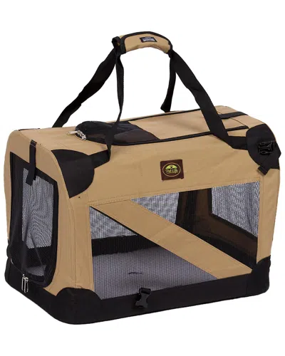 Pet Life Folding Zippered 360 Vista View House Pet Carrier In Brown