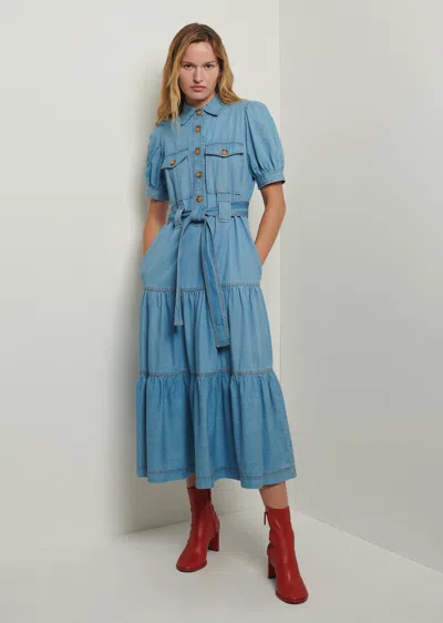 Derek Lam Buffy Utility Dress In Blue