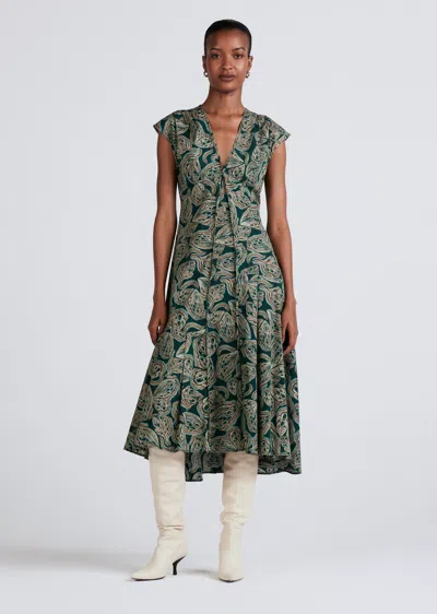 Derek Lam Reina Sleevless Midi Dress In Green