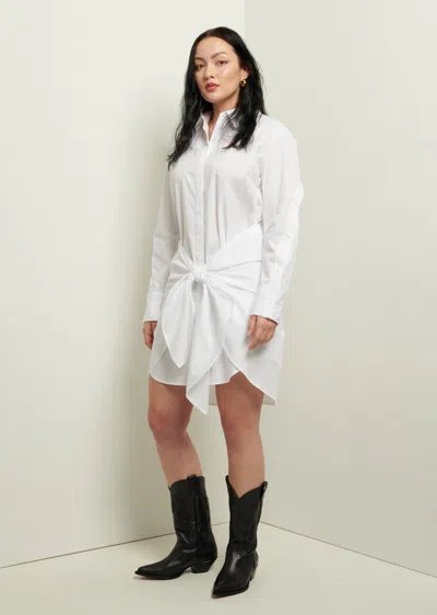 Derek Lam Charlotte Tie Waist Shirt Dress In White