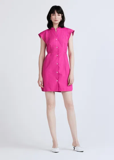 Derek Lam Peyton Sleeveless Shirt Dress In Pink