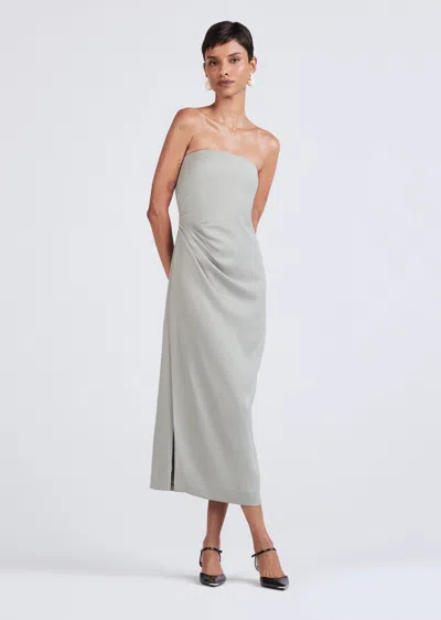 Derek Lam Harriet Strapless Midi Dress In Grey