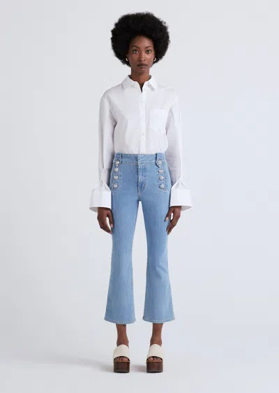 Derek Lam Robertson Crop Flare Jeans In Blue