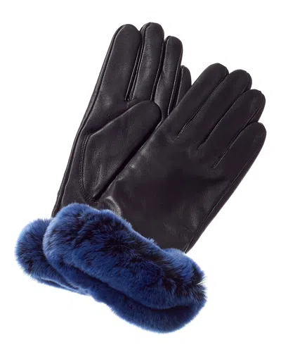 Surell Accessories Cashmere-lined Leather Gloves