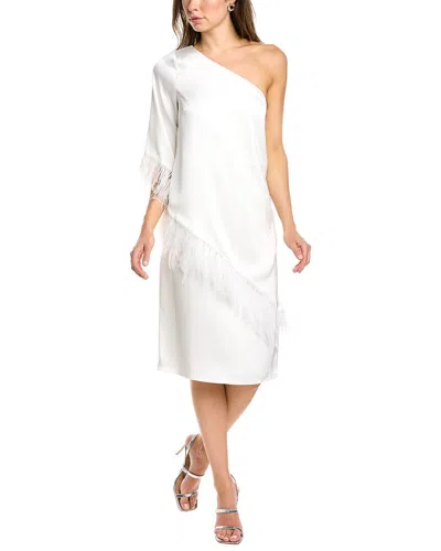 Aidan Mattox One-shoulder Cocktail Dress In White