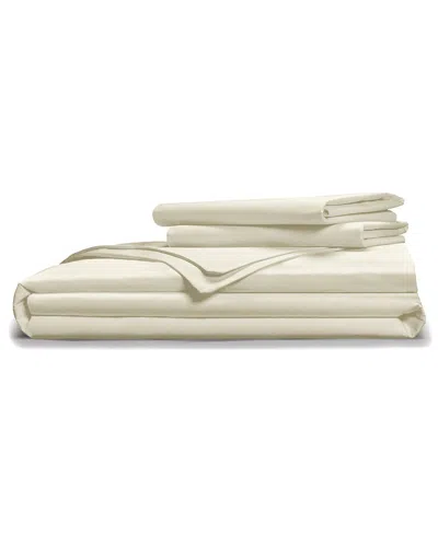 Pillow Gal Classic Cool & Crisp 100% Cotton Percale Duvet Cover Set In Beige