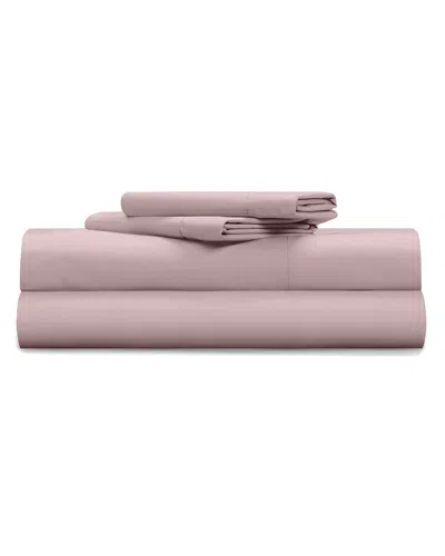 Pillow Gal Classic Cool & Crisp 100% Cotton Percale 4-piece Sheet Set In Pink