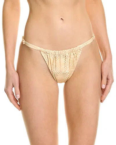 Weworewhat Adjustable Ruched Bottom In Beige