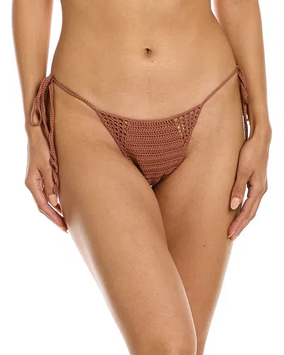 Cult Gaia Dylan Crochet Bikini Bottom In Brown
