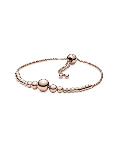 Pandora 14k Rose Gold Plated Slider Bracelet In Nocolor