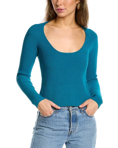 The Sei Textured Knit Top In Blue