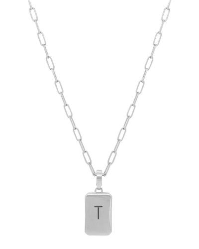 Dean Davidson Baguette Palladium Plated Engraved A Initial Pendant Necklace