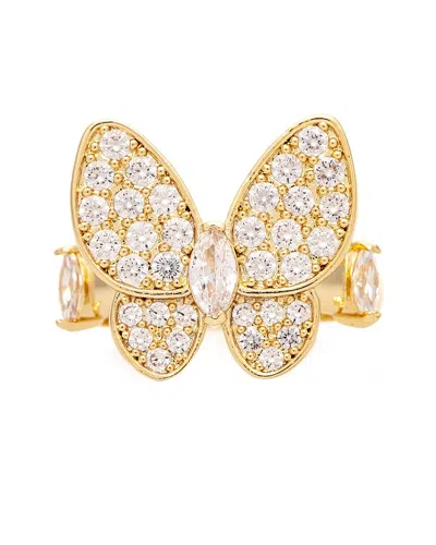 Rivka Friedman 18k Plated Cz Butterfly Ring