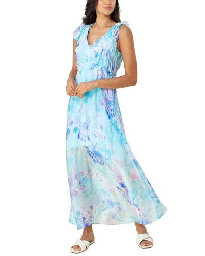 Hale Bob Shirred Silk-blend Maxi Dress In Nocolor