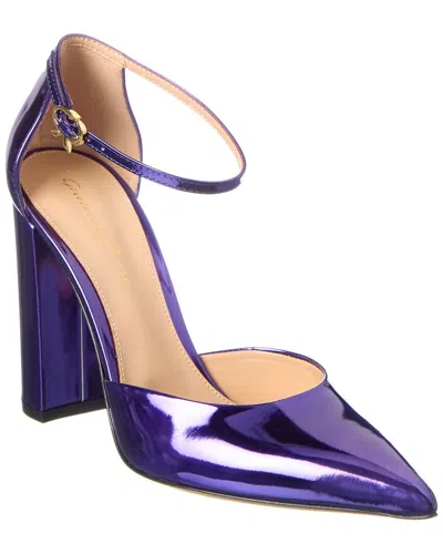 Gianvito Rossi Piper Anklet 100 Leather Pump In Blue