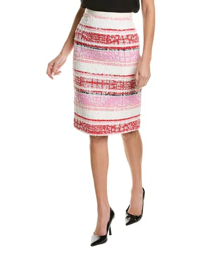 Oscar De La Renta Tweed Silk-lined Pencil Skirt In Nocolor