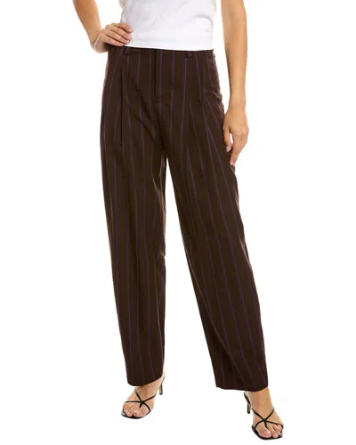 Vince Pleated Wide Leg Pant In Red