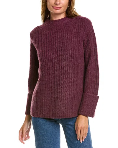 Vince Shaker Rib Wool & Alpaca-blend Sweater In Purple