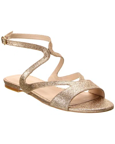 Stuart Weitzman Mariposa Glitter Sandal In Gold