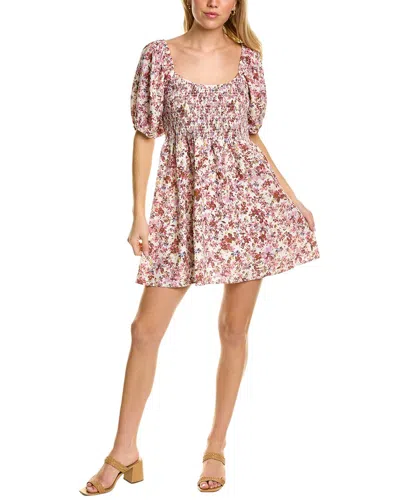 Auguste Rosemary Annastasia Linen-blend Mini Dress In Pink