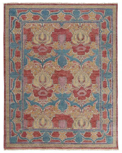 Verlaine Bennet Luxe Wool Arts And Crafts Rug In Blue