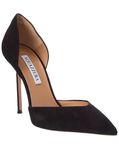 Aquazzura Uptown 105 Suede Pump In Black