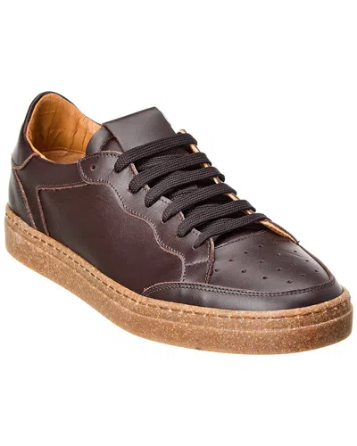 Alfonsi Milano Sport Leather Sneaker In Brown