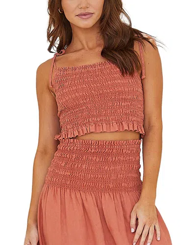 Bella Dahl Smocked Tie Shoulder Top In Nocolor