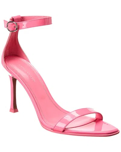 Amina Muaddi Kim Patent Sandal In Pink