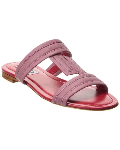 Tod's Double T Leather-trimmed Pvc Sandals In Pink