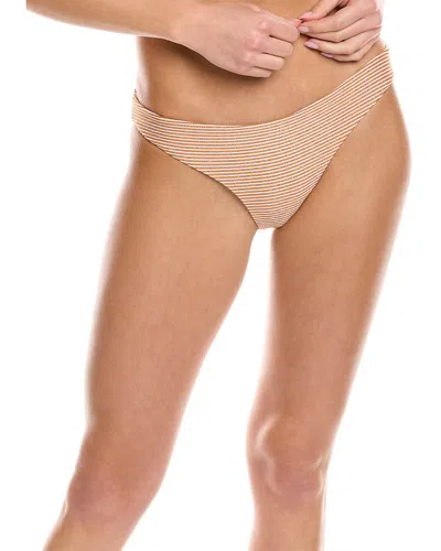 Pq Swim Basic Ruched Teeny Bikini Bottom In Orange