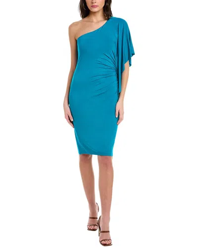 Trina Turk Ratio One-shoulder Body-con Dress In Blue