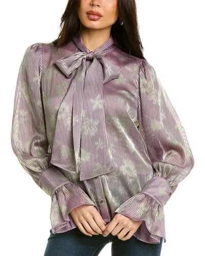 Alexis Francisca Floral-print Blouse In Purple