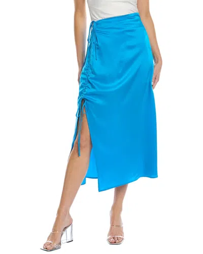 Nicholas Lia Silk Midi Skirt In Blue