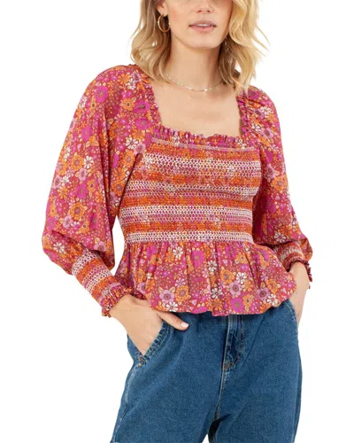 Hale Bob Smocked Top In Red