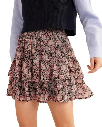 Boden Ruffle Mini Skirt In Popcorn, Floral Tapestry