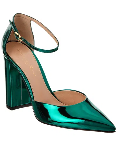 Gianvito Rossi Piper Anklet 100 Leather Pump In Green