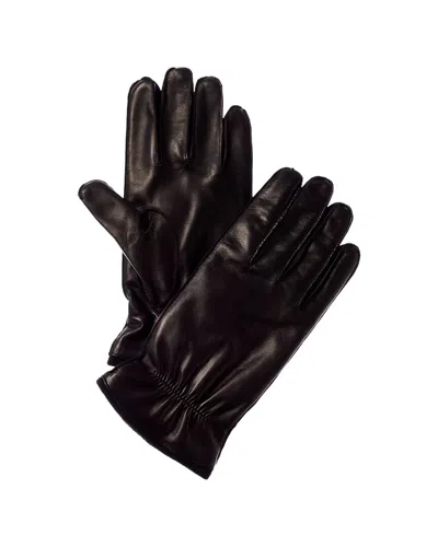 Portolano Leather & Wool Gloves In Black