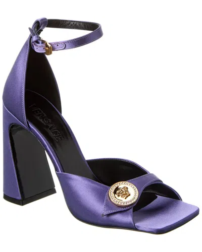 Versace Medusa Silk Sandal In Purple
