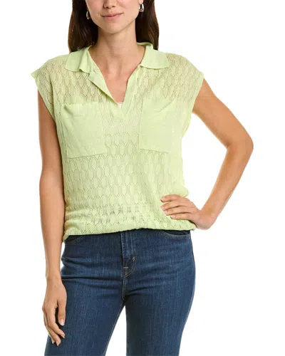 Knitss Elisa Linen-blend Top In Green