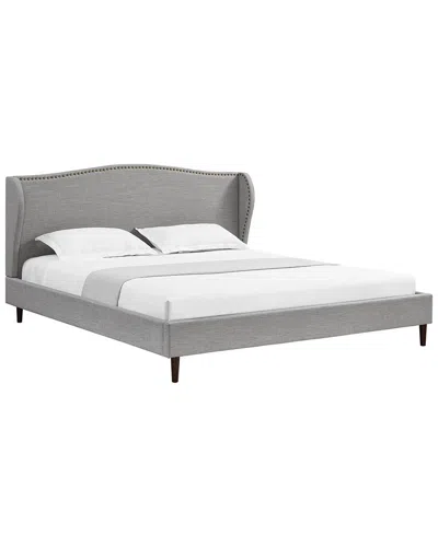 Hewson Ellena Platform Bed Upholstered Grey Linen