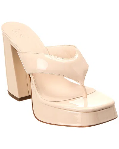 Gia Borghini 100mm Patent Leather Thong Sandals In White