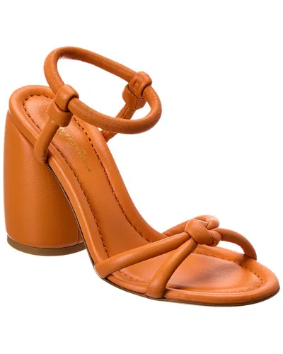 Gianvito Rossi 95 Leather Sandal In Orange